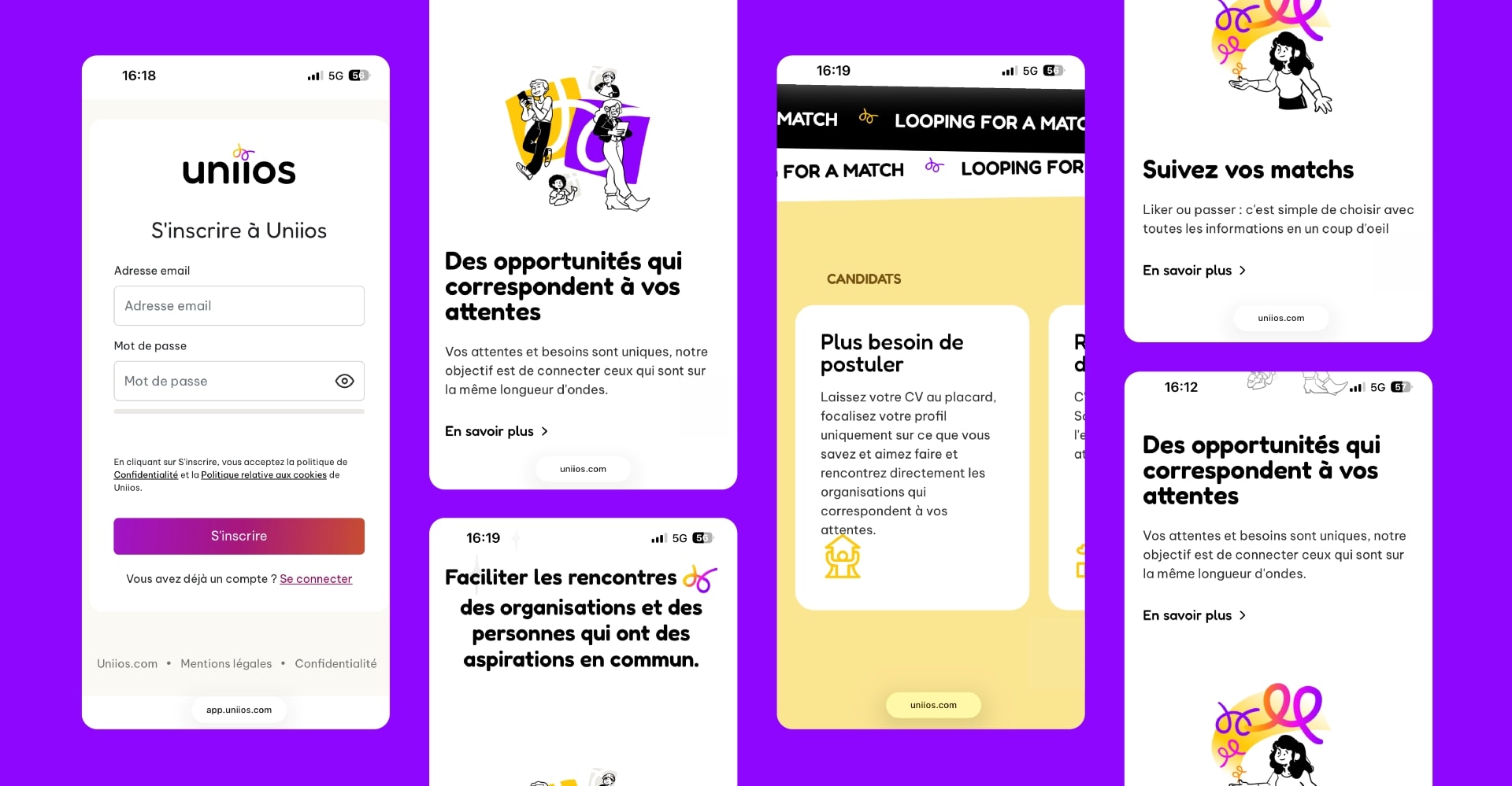 Développement sur-mesure d'une web app - quelques mockups mobiles