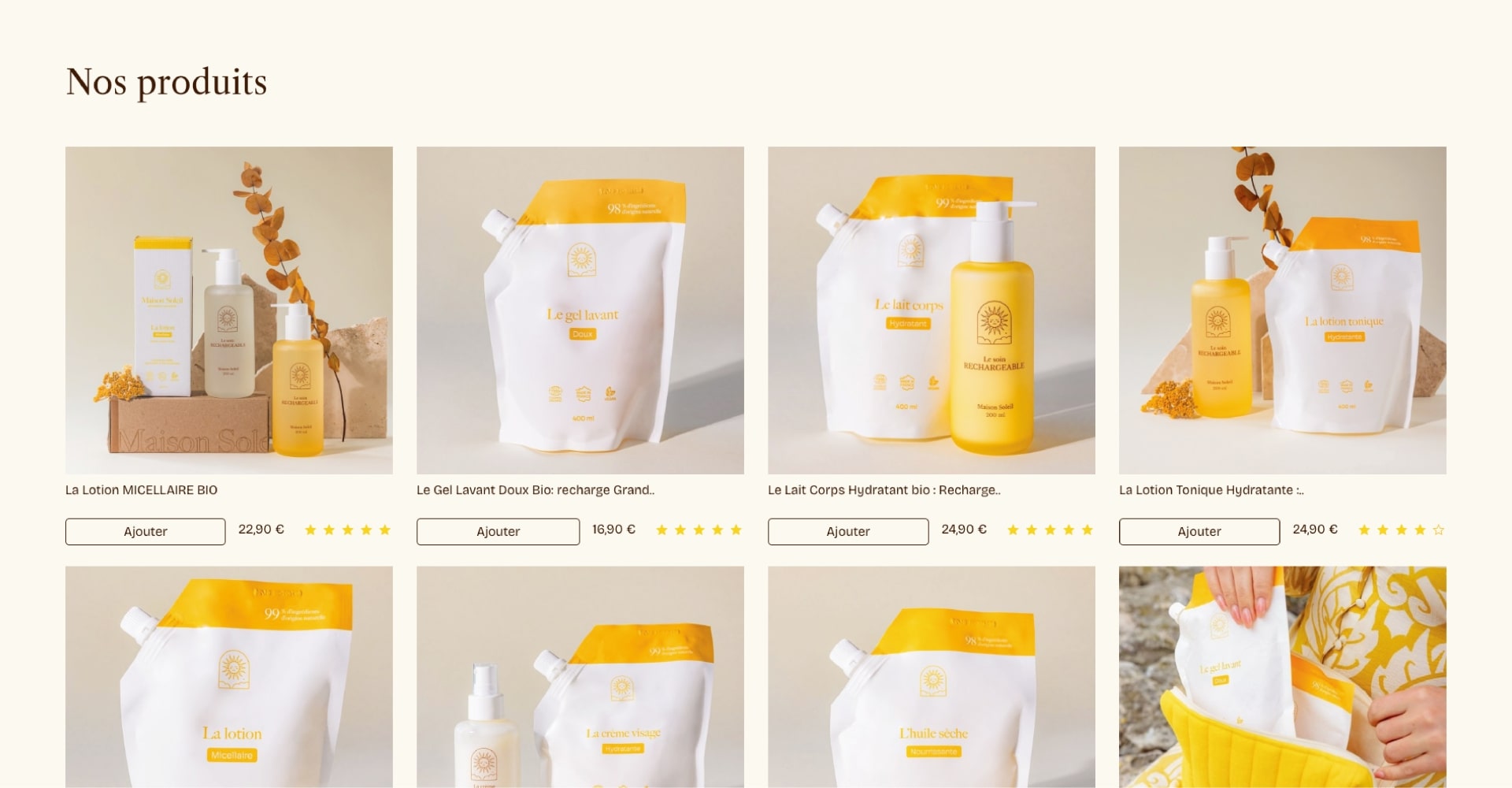 Refonte de la boutique Prestashop Maison Soleil - Listing de catégories